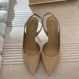 Michael Kors Nude Pointed Slingback Heels (never been used)